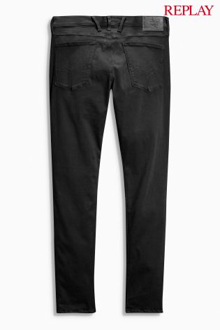 Replay&reg; Hyperflex Black Anbass Slim Fit Jean